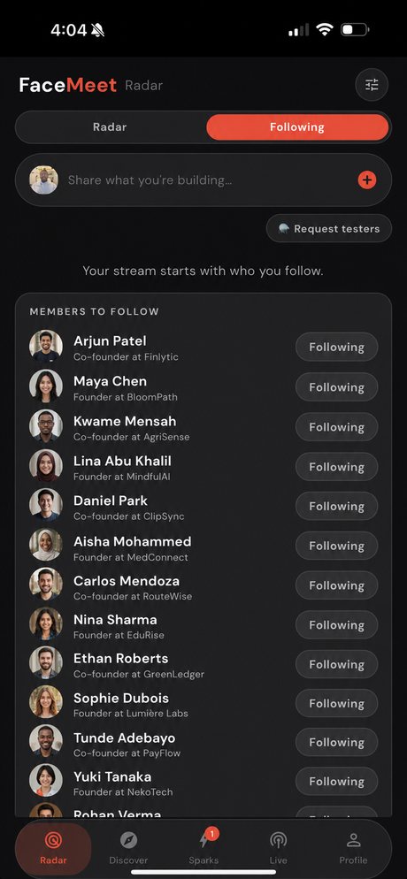 Following screen